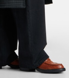 Tod's Croc-effect leather loafer pumps