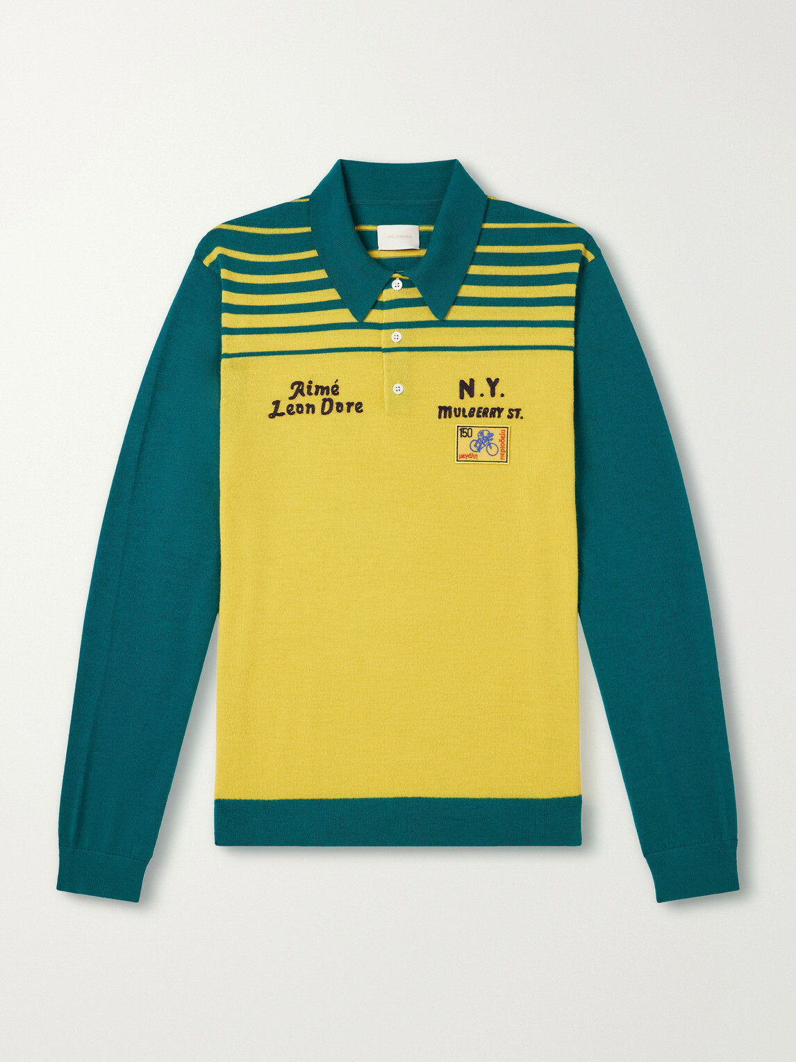 Aimé Leon Dore - Logo-Embroidered Merino Wool Polo Shirt - Yellow
