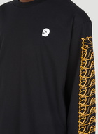 Flower Long Sleeve T-Shirt in Black