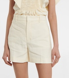 Chloe - High-rise linen and silk shorts