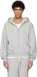 Casablanca Gray Cashmere Blend Zip‑Up Hoodie