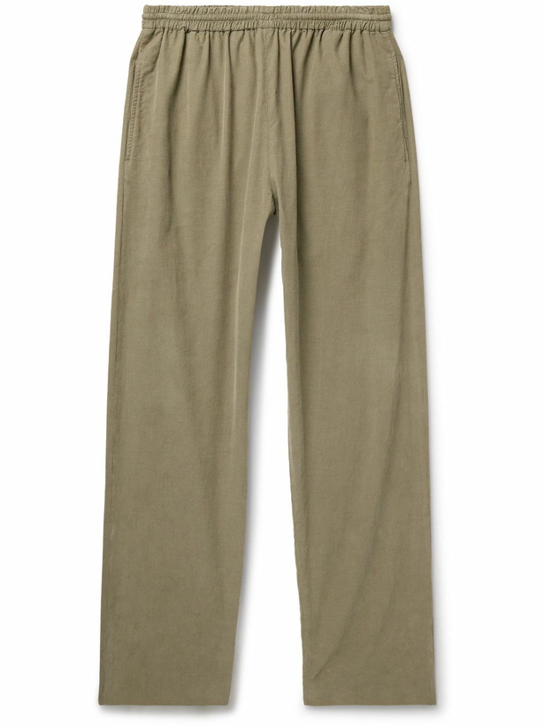 Photo: The Row - Ando Straight-Leg Cotton-Corduroy Trousers - Green
