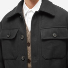 Dries Van Noten Men's Valko Wool Overshirt in Black