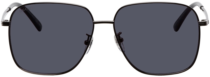 Photo: Gucci Gunmetal Metal Square Sunglasses