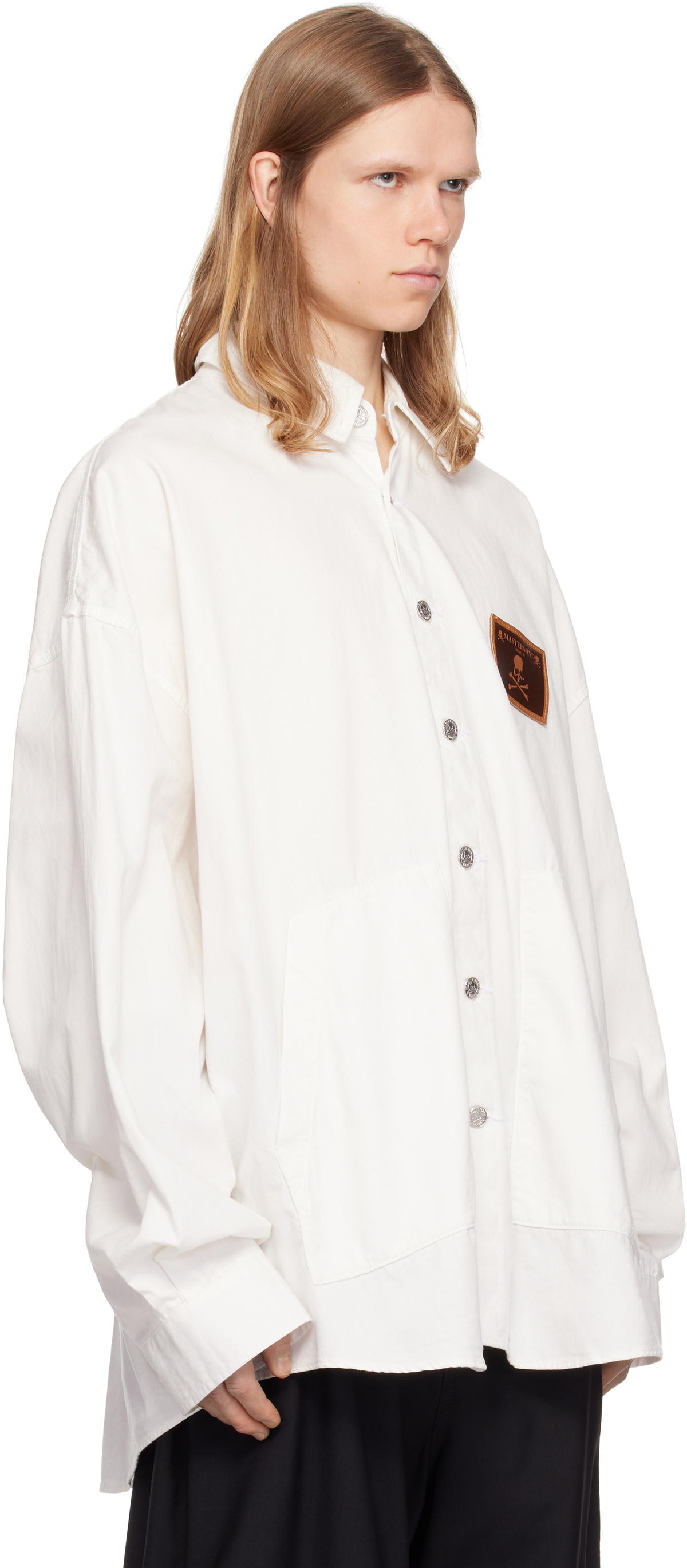 MASTERMIND WORLD White Big Denim Shirt
