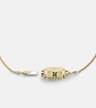 Marie Lichtenberg Good Things 18kt gold locket necklace with emeralds