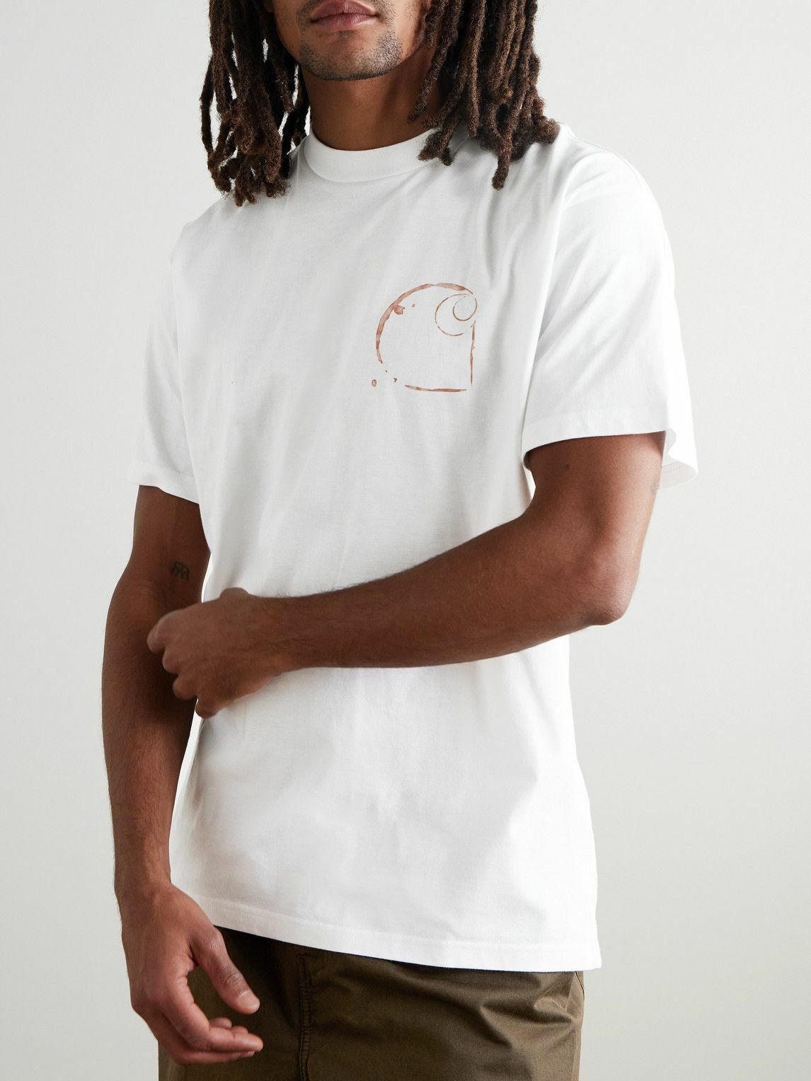 Carhartt WIP - Java Logo-Print Organic Cotton-Jersey T-Shirt - White