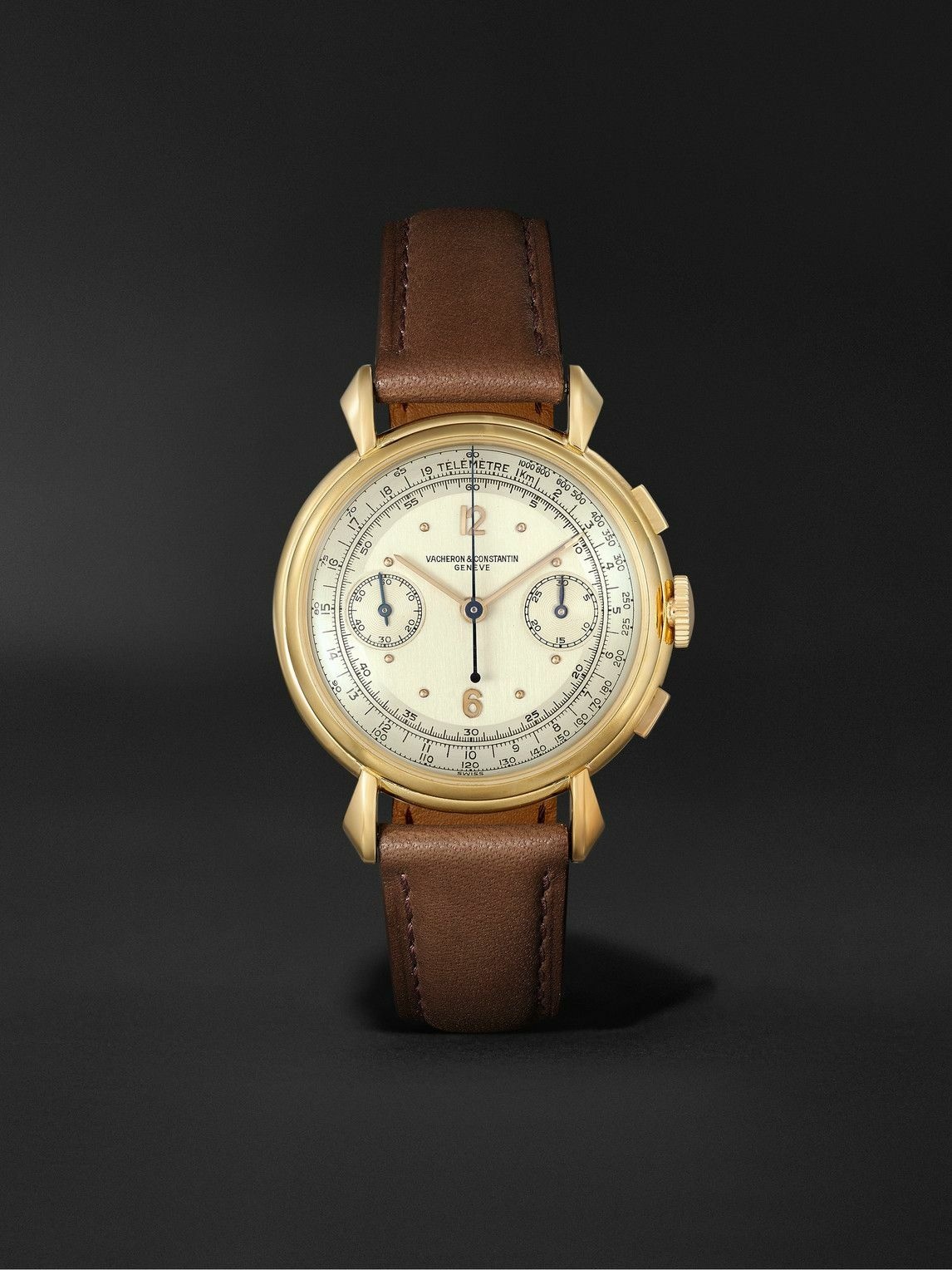 Photo: Vacheron Constantin - Les Collectionneurs Vintage 1948 4178 Hand-Wound Chronograph 36mm 18-Karat Gold and Leather Watch, Ref. No. VMX12J3283