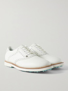 G/FORE - Saddle Gallivanter Pebble-Grain Leather Golf Shoes - White