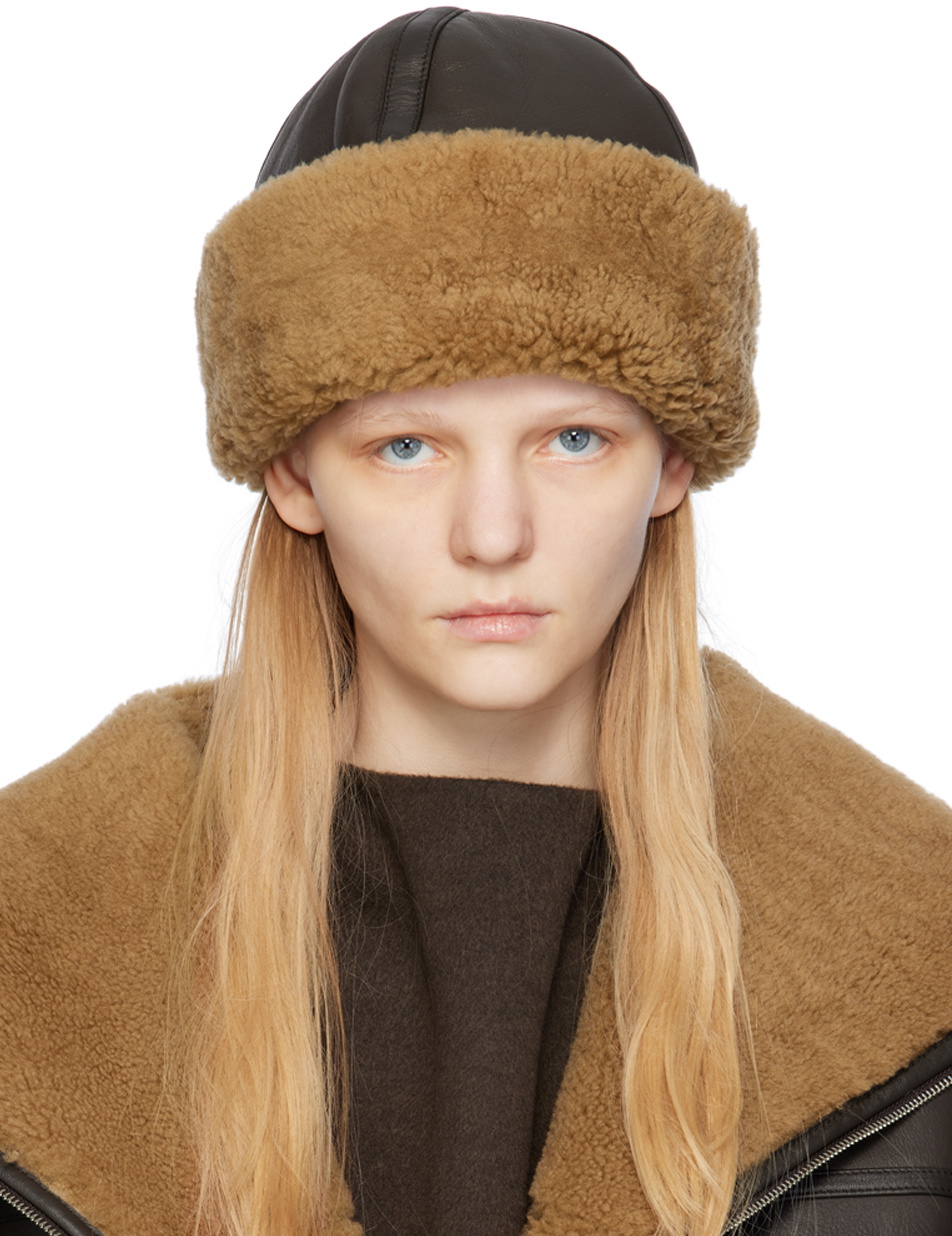 TOTEME Brown Shearling Hat Toteme