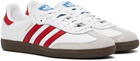 adidas Originals White & Red Samba OG Sneakers