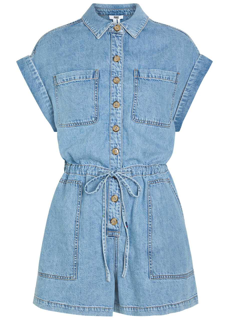 Paige Maliah Denim Jumpsuit Light Blue