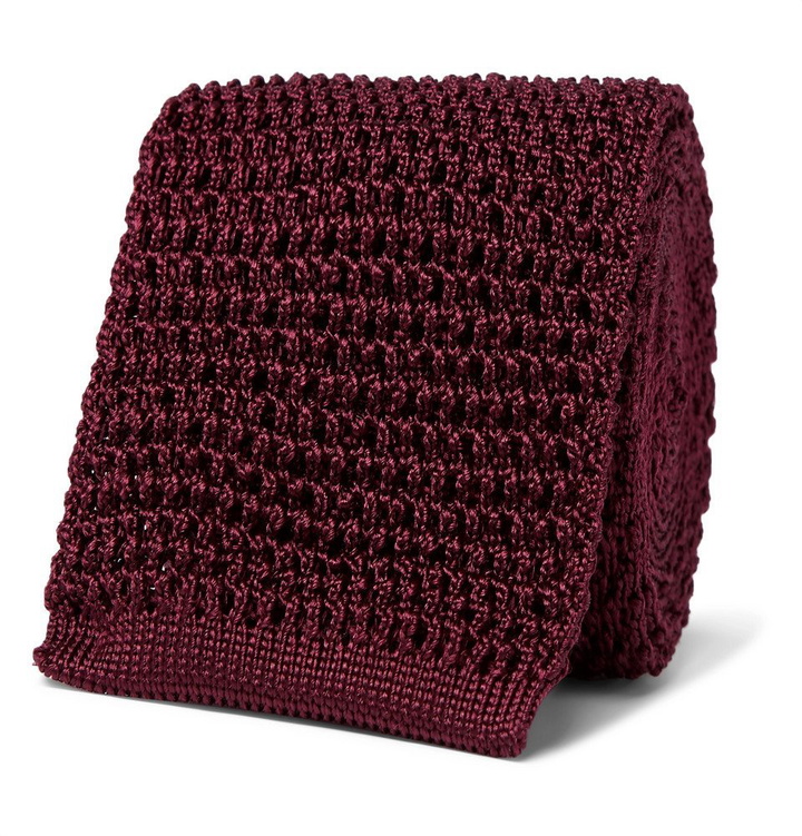 Photo: TOM FORD - 7cm Knitted Silk Tie - Burgundy