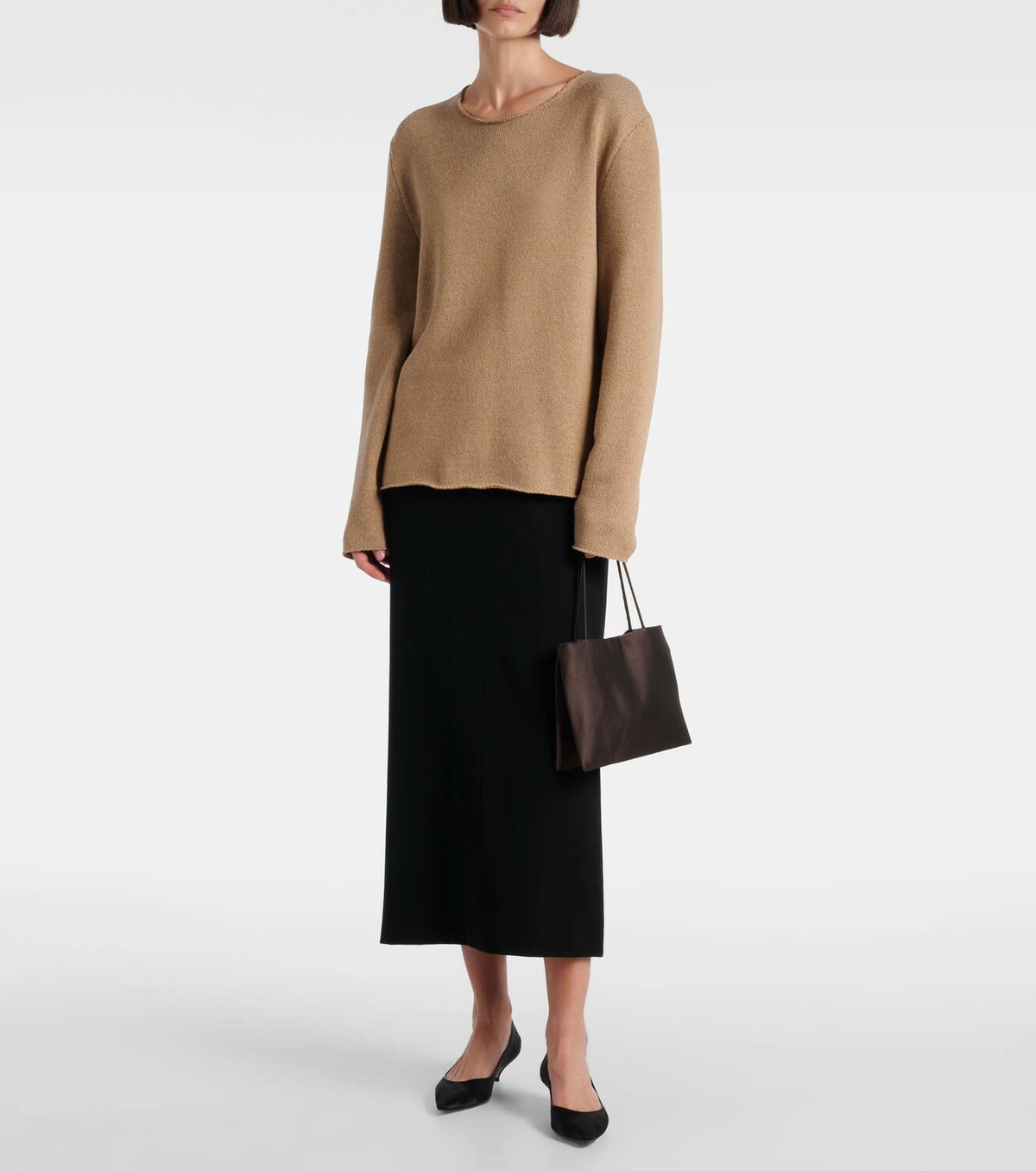 The Row Cecily satin shopper The Row