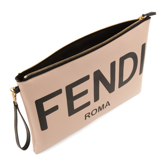 Fendi Medium Flat Pouch In Pink