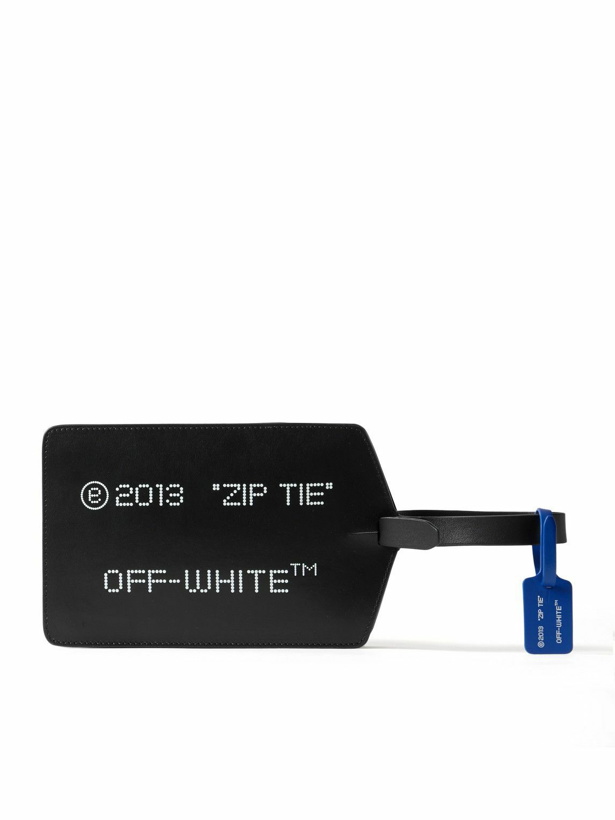 Photo: Off-White - Zip Tie Logo-Print Leather Pouch