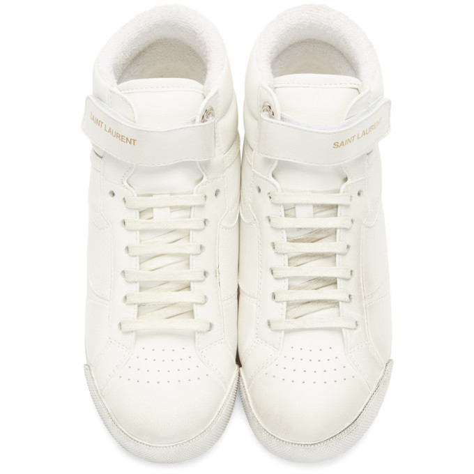 Saint Laurent White Lenny Sneakers