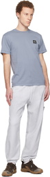 Stone Island Blue 6200003 Organic Cotton Fleece Reflective Sweatpants