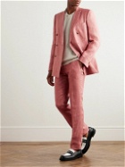 Mr P. - Phillip Tapered Linen Suit Trousers - Pink