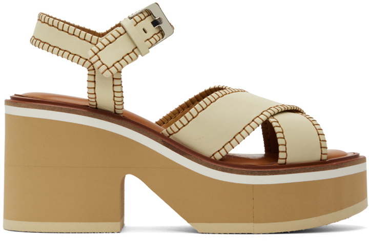 Photo: Clergerie Off-White Charline Heeled Sandals