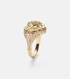 Kamyen 18kt gold pinky ring with diamond