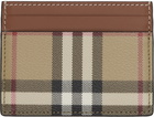 Burberry Beige & Brown Check Case Card Holder