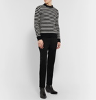SAINT LAURENT - Striped Mohair-Blend Sweater - Black