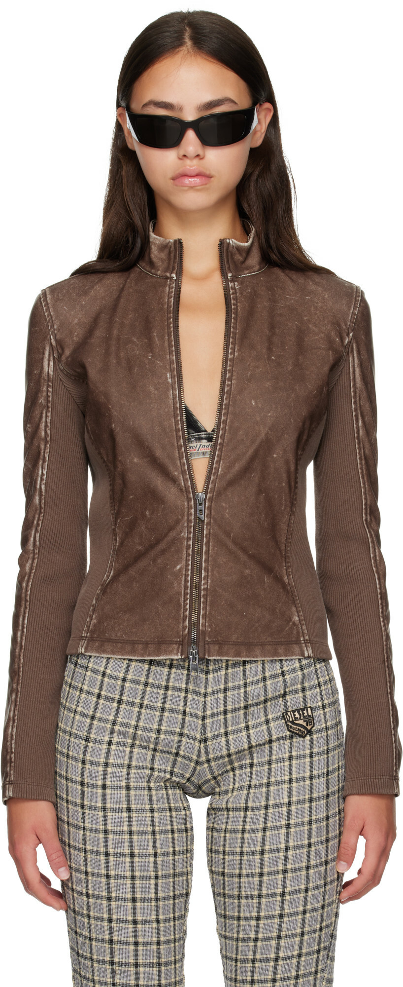 Diesel Brown Biker Jacket