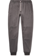 NIKE - Tapered Logo-Embroidered Panelled Recycled Jersey Sweatpants - Gray