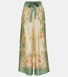 Zimmermann August printed silk wide-leg pants