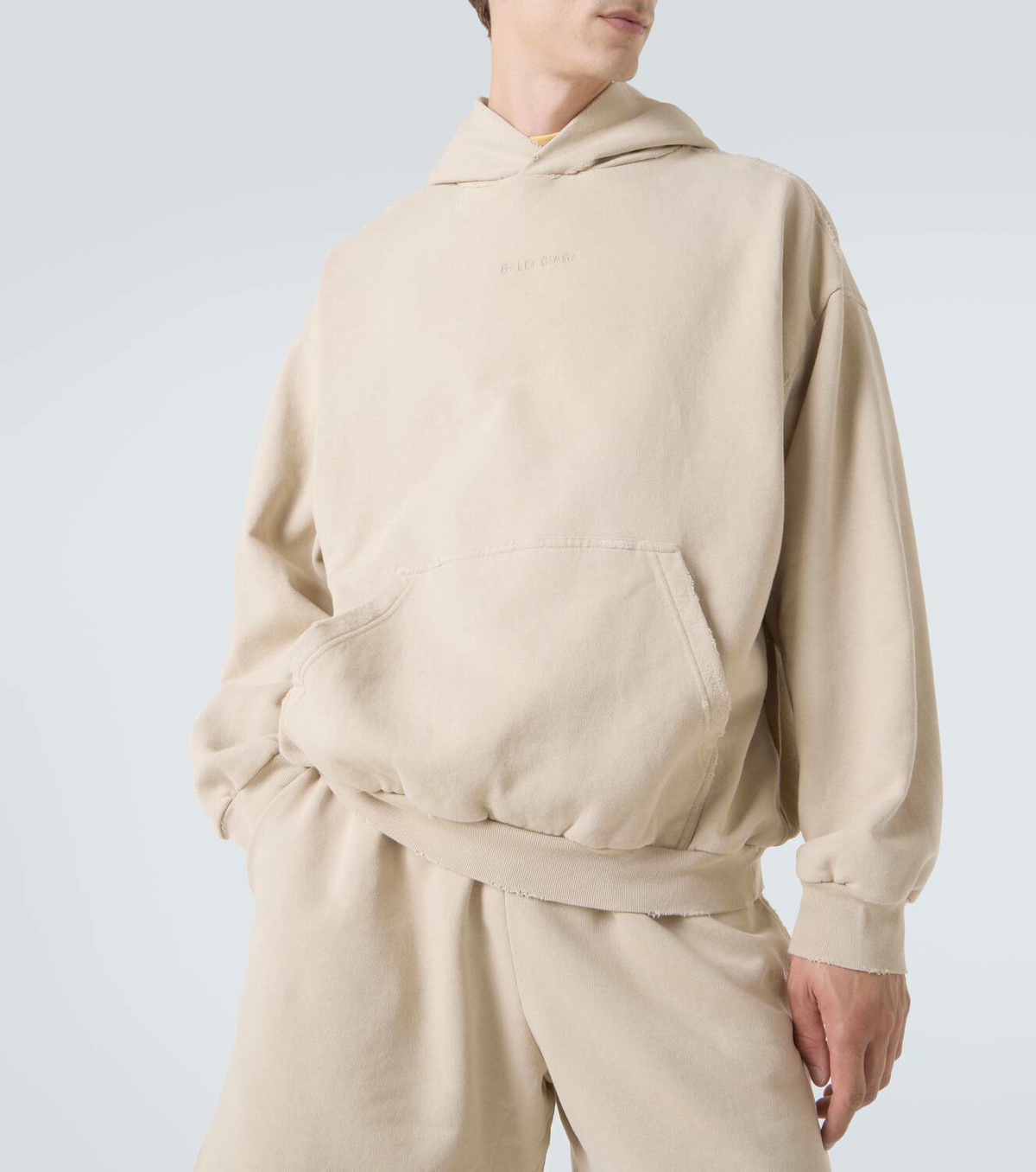 Balenciaga Logo cotton fleece hoodie
