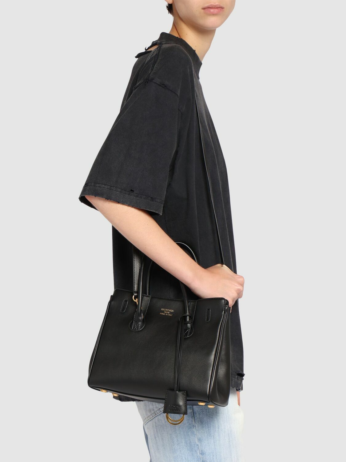 ハンドバッグ BALENCIAGA BLACK LEATHER NANO M TOP HANDLE BAG Medium-8292932ABTZ1000_F.jpg?v=1