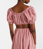 Faithfull Murcia checked cotton crop top