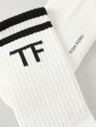 TOM FORD - Ribbed Cotton-Blend Socks - White