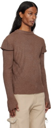 Charlie Constantinou Brown Light Knit Long Sleeve Sweater