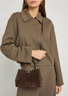 Tory Burch Eleanor Mini T-logo Suede top Handle bag - Dark Brown - One Size