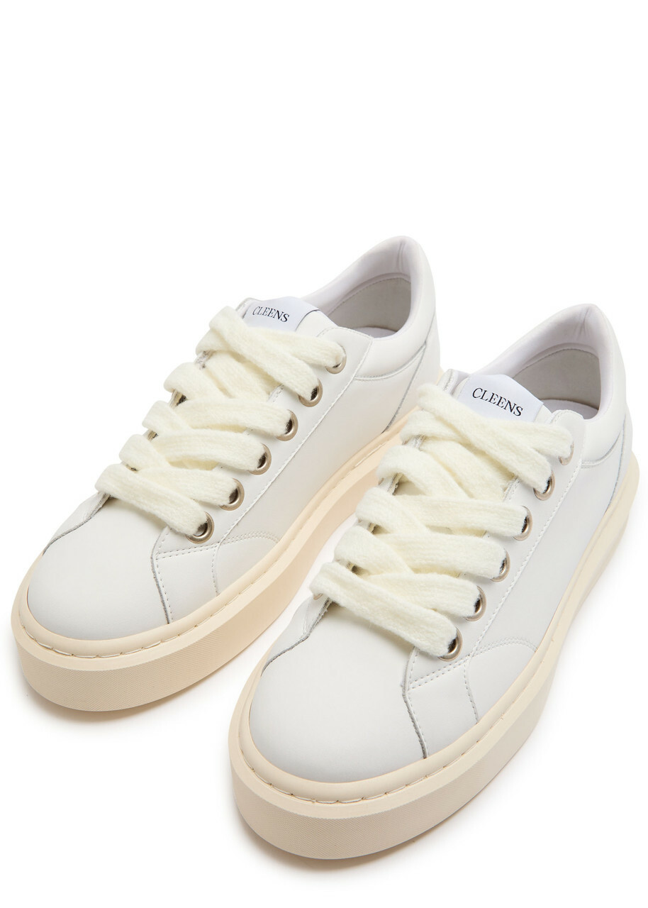 Cleens Ace Chunky-lace Leather Sneakers White