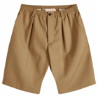 Marni Men's Single Pleat Wool Shorts in Biscuit