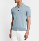 Brioni - Knitted Cotton Polo Shirt - Blue