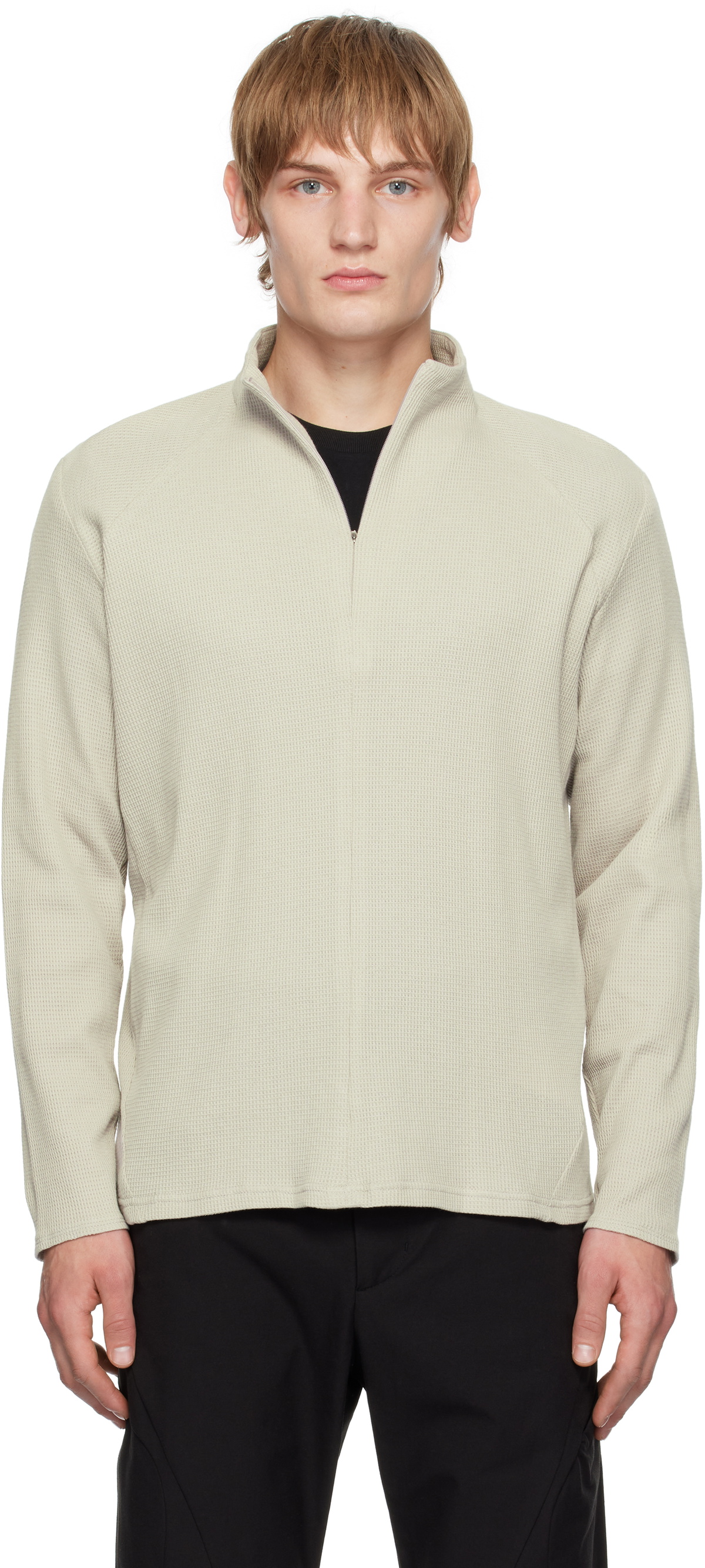 POST ARCHIVE FACTION (PAF) Taupe 7.0 Right Long Sleeve Sweatshirt