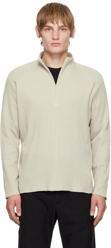 Photo: POST ARCHIVE FACTION (PAF) Taupe 7.0 Right Long Sleeve Sweatshirt