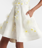 Zimmermann Daisy floral-appliqué linen and silk minidress