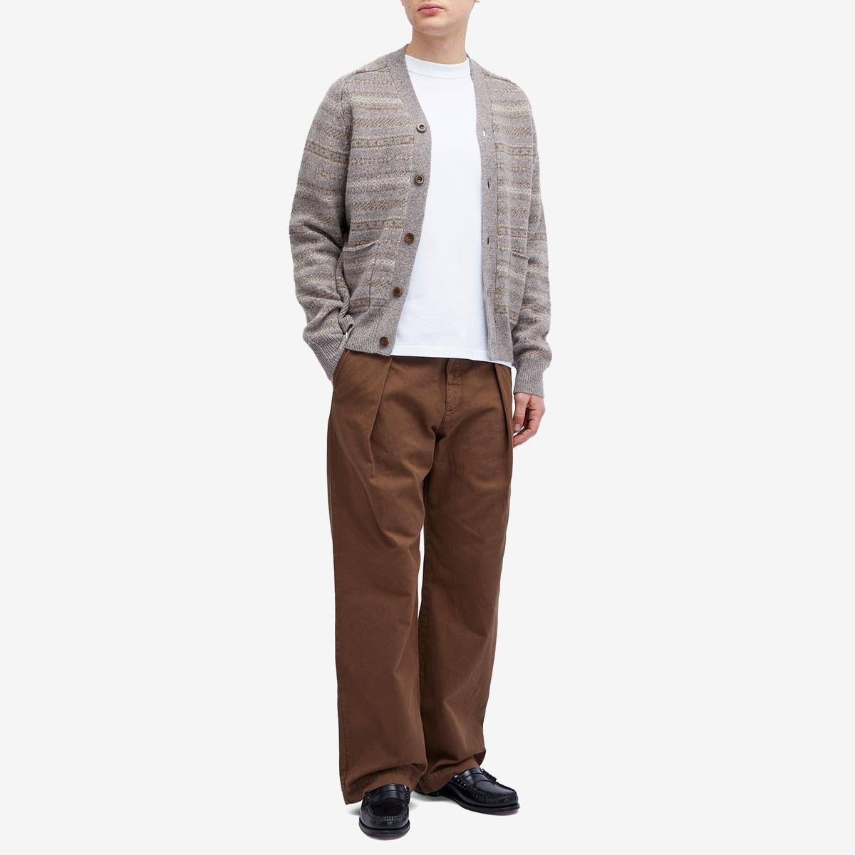 Wood Wood Men's Fraser Pleated Chinos in Terra Brown