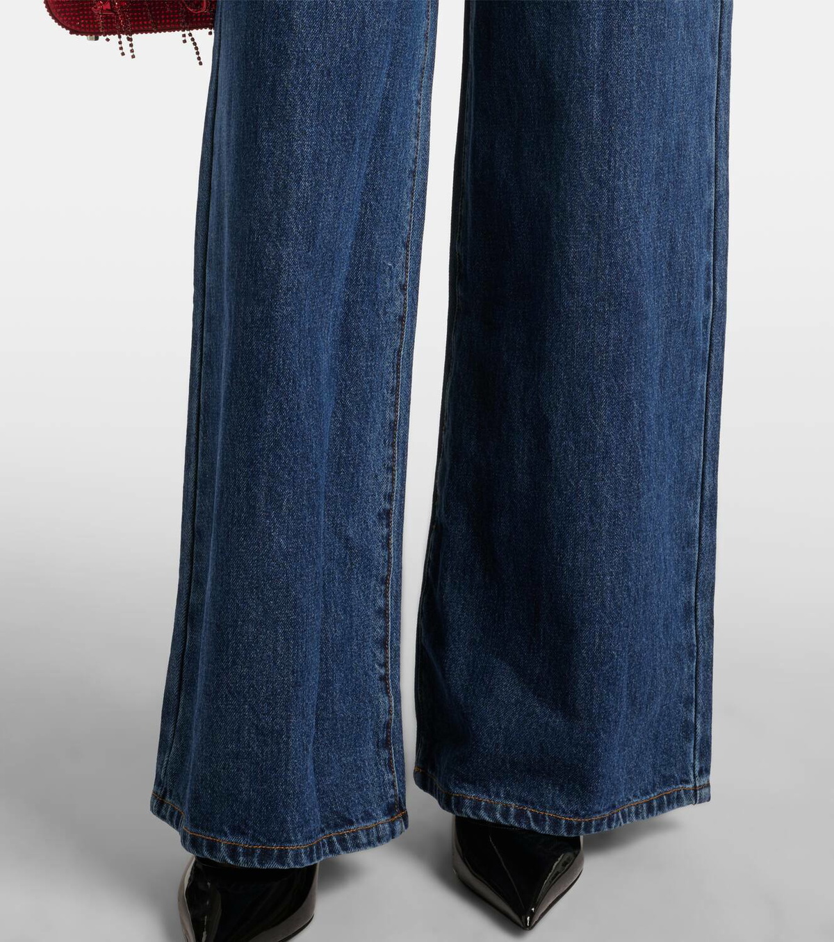 Self-Portrait Wide-leg denim jumpsuit Self-Portrait