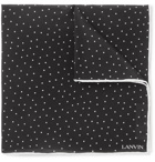 Lanvin - Polka-Dot Silk Pocket Square - Black