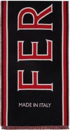 Ferragamo Black Maxi-Logo Scarf