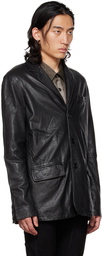 FREI-MUT Black Ade Leather Blazer