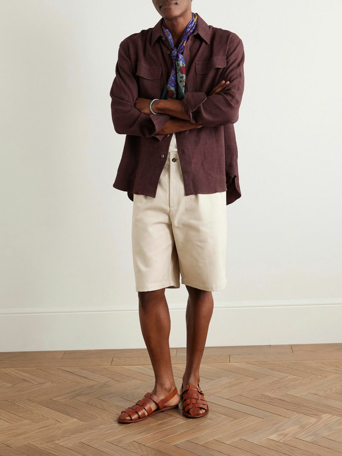 De Bonne Facture - Linen and Wool-Blend Overshirt - Red