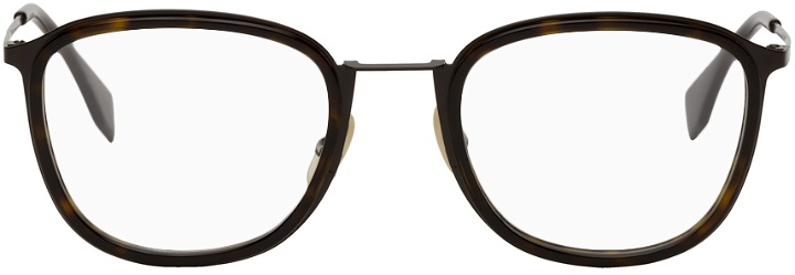 Photo: Fendi Brown & Tortoiseshell Rectangular Glasses