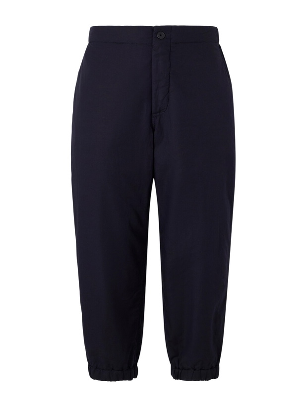 Photo: Casey Casey - Snow Tapered Cotton and Linen-Blend Trousers - Blue